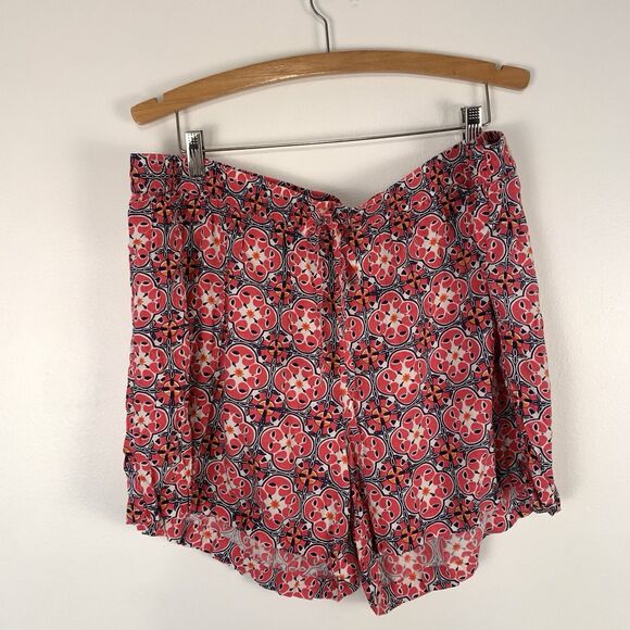 Crown & Ivy Shorts Womens Plus Size 3X Pull On Geometric Print Boho Casual Rayon - Picture 1 of 7
